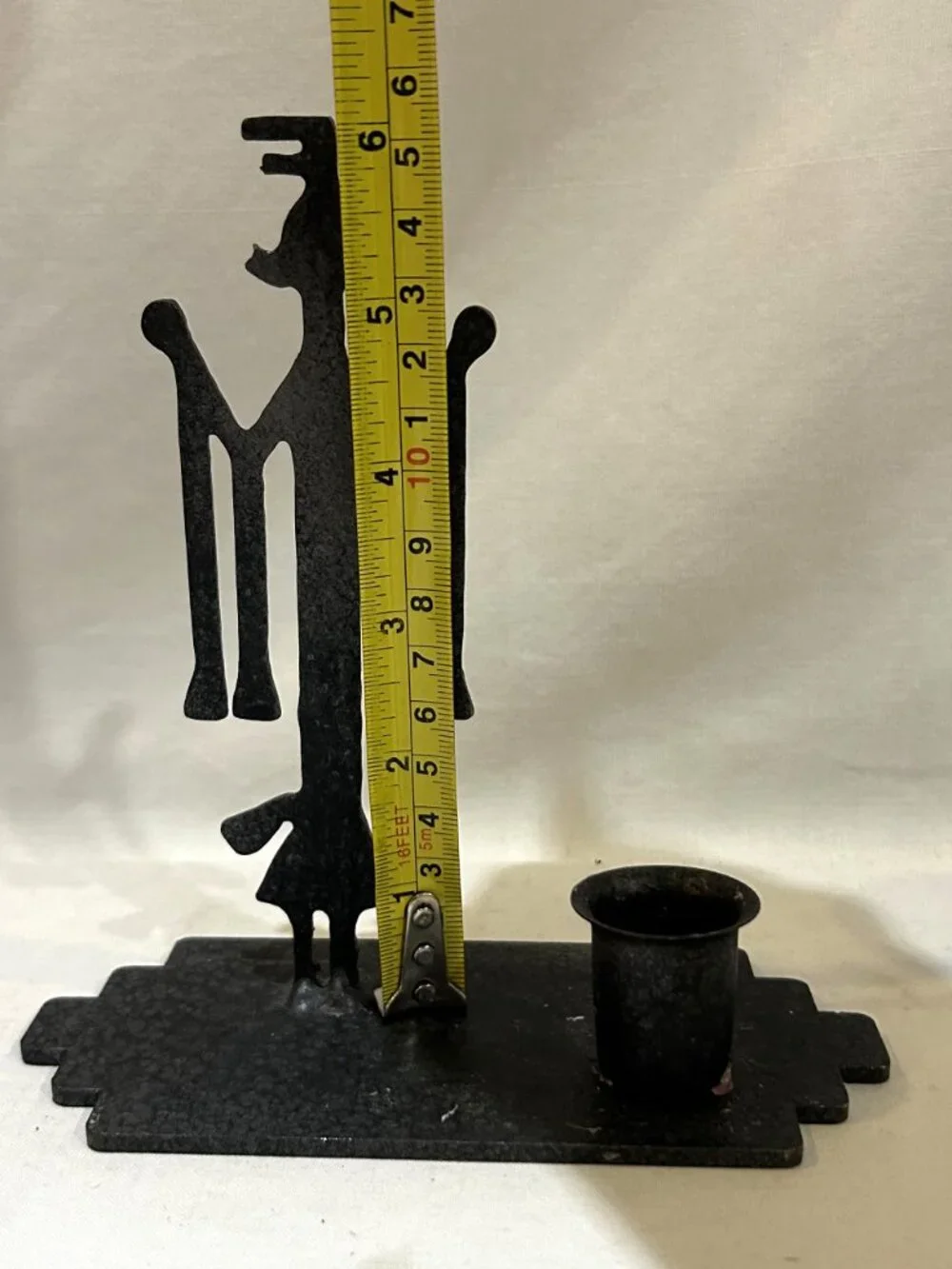 Quiet Bear Art Steel Metal Candle Holder Birdman Tribal Figurine by Ken Webb